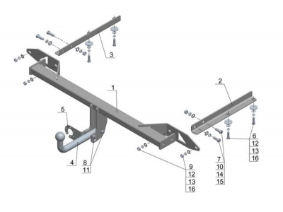 Фаркоп Avtos для Chevrolet Orlando 2011-2015